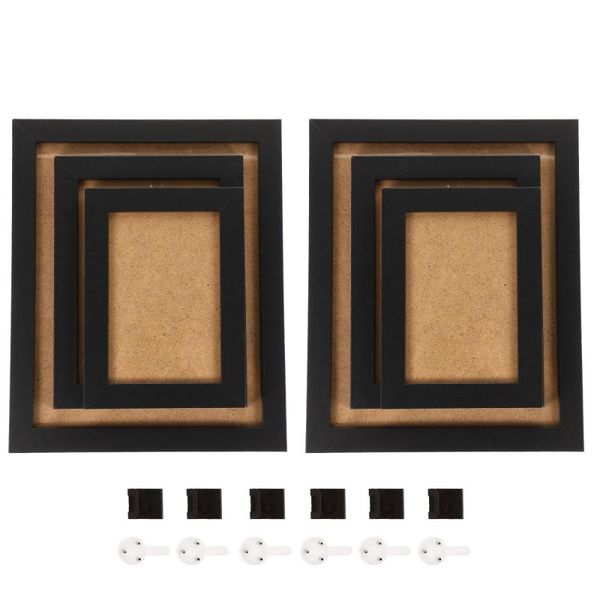 

frames 6pcs wooden home po frame practical picture holder creative black