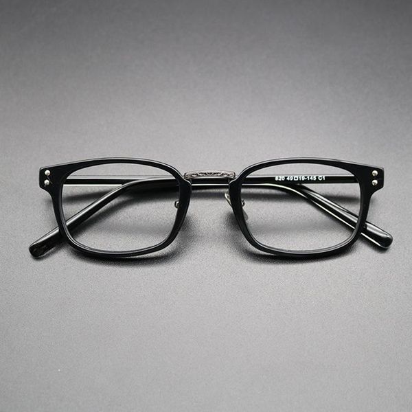 

fashion sunglasses frames japanese glasses frame titanium prescription women myopia eyeglasses for men vintage japan designer brand gms820, Black