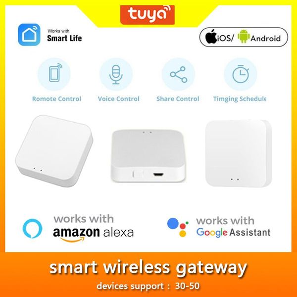 

smart home control tuya zigbee bridge gateway hub wireless remote devices via life app works with alexa