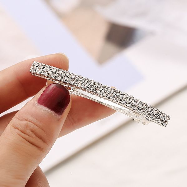 

hairpin clip diamond bowknot hairpin straight spring clip headdress, Golden;silver