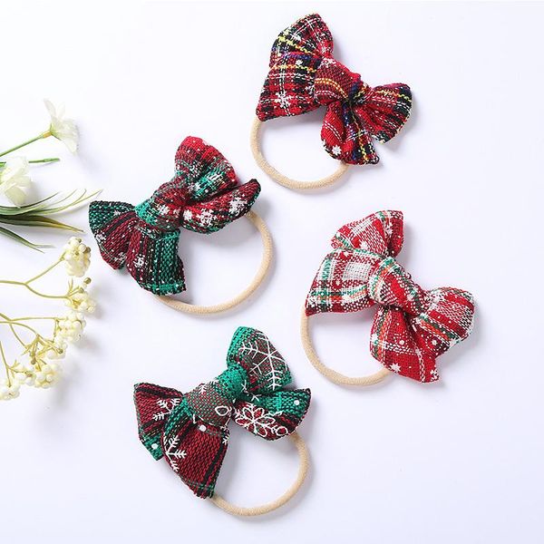 

hair accessories christmas style bands kids baby girls headband for elastics bow headbands rubber band, Slivery;white