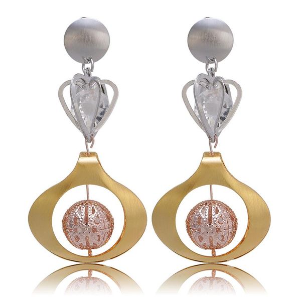 

earrings & necklace gold color geometric circle round hoop for women brincos 2021 steampunk style party jewelry accessories, Silver
