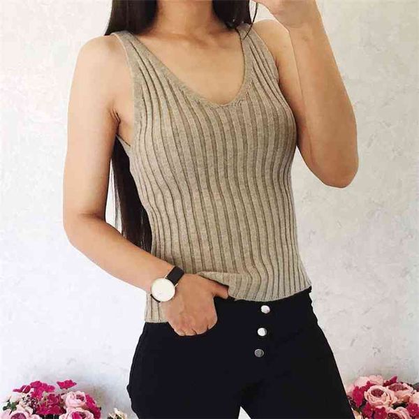 

women knitted casual solid color cardigan sweater and vest tank 210430, White