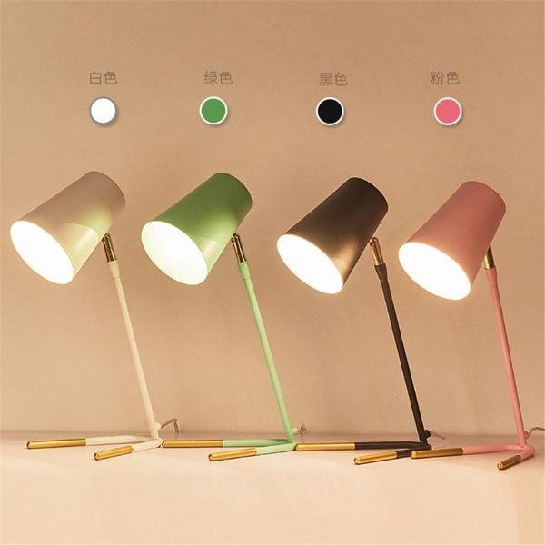 

table lamps nordic ins macaron minimalism reading desk lamp for study college dormitory home deco kids bedroom led nightstand light