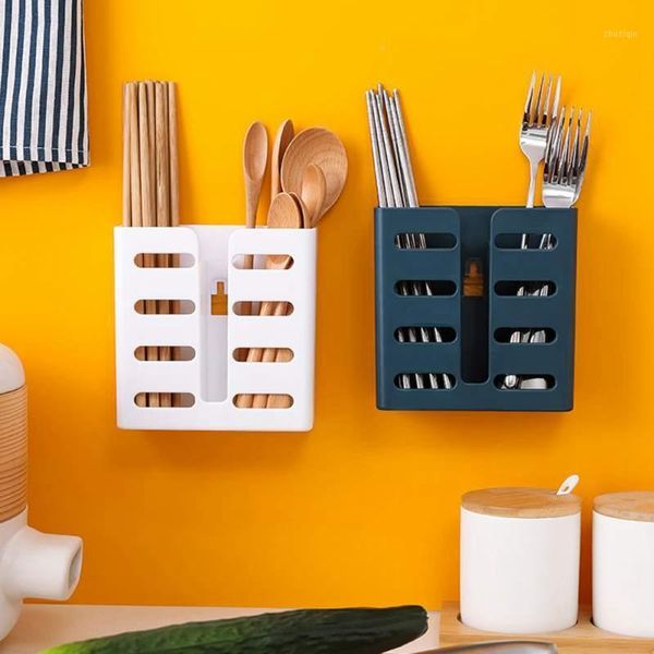 

storage bottles & jars household drain chopsticks cage wall-mounted hollow out box multi-function cutlery tube
