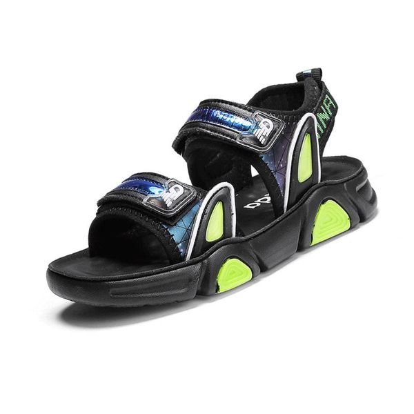 

sandals boy's cool shoes 2021 style big boy korean-style summer beach children anti-slip students soft-sole for kids, Black;red