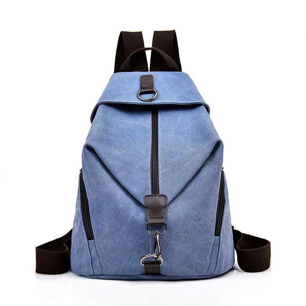 

backpack men's casual travel canvas bag solid color college and middle school student female