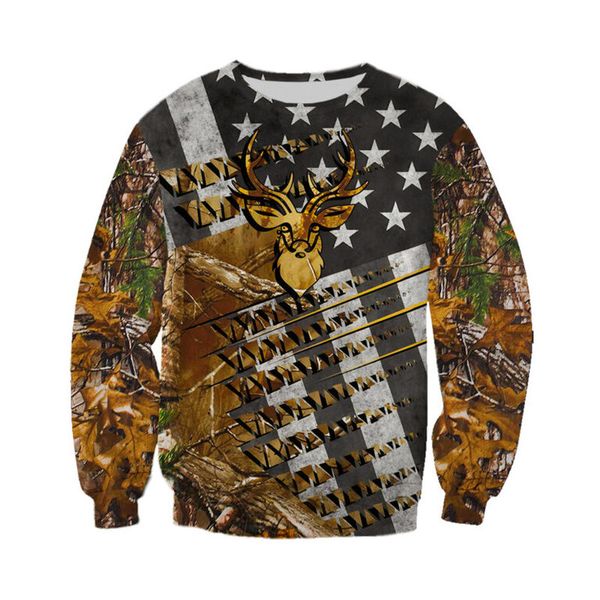

deciduous deer original men's 3d printing hoodie visual impact party punk gothic round neck american sweater hoodie, Black