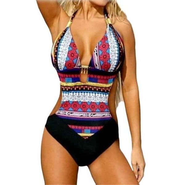

two-piece suits bohemia one piece swimsuit swimwear women monokini plus size bathing suit maillot de bain femme c1200