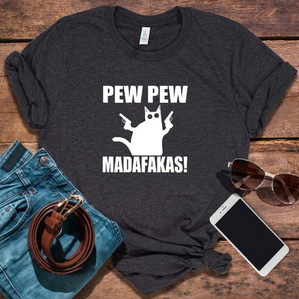 

cool cat tshirt women vintage shooting gothic punk clothes funny crazy lover shirt 2021 cartoon o-neck xl women's t-shirt, White