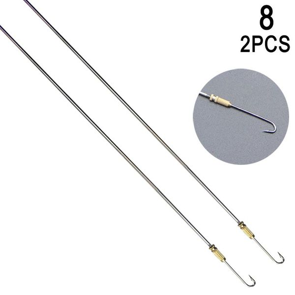 

fishing hooks 2pcs stainless steel eel with guide line barb fishhooks kh889