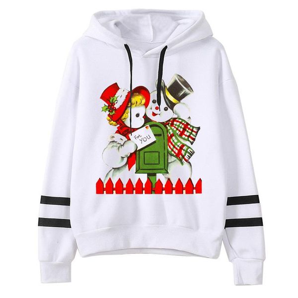 

women's hoodies & sweatshirts 2021 spring and autumn funny explosion print snowman sweatshirt pullover drawstring hooded women, Black