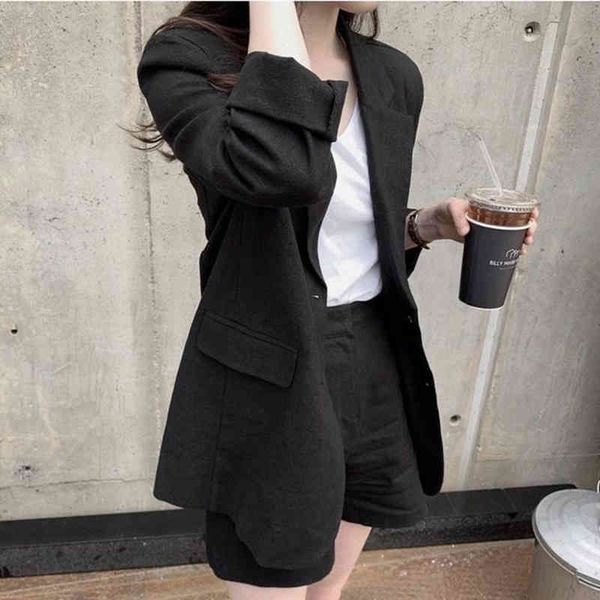 

women's two piece pants hzirip women blazer suit ol elegant office lady cotton linen blazer+short suits 2 sets sunscreen clothing zvfj, White