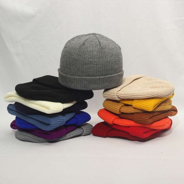 

hat melon skin knitting short porter flanging pullover wool, Blue;gray