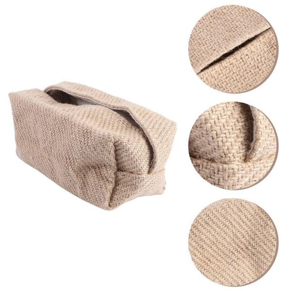 

tissue boxes & napkins 1pc linen cloth container deskdispenser box simple