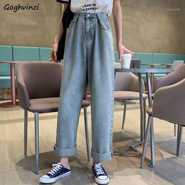 

women's jeans women plus size 5xl vintage straight streetwear solid button fashion simple students casual loose female pockets harajuku, Blue