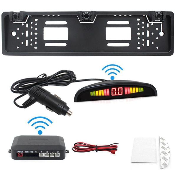 

car rear view cameras& parking sensors sensor kit auto reversing radar european license plate camera front back electromagnetic monitor syst