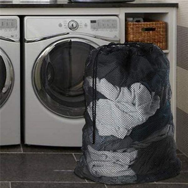 

storage bags large size solid color drawstring laundry bag, anti-snagging anti-deformation refined/coarse mesh clothes washing bag