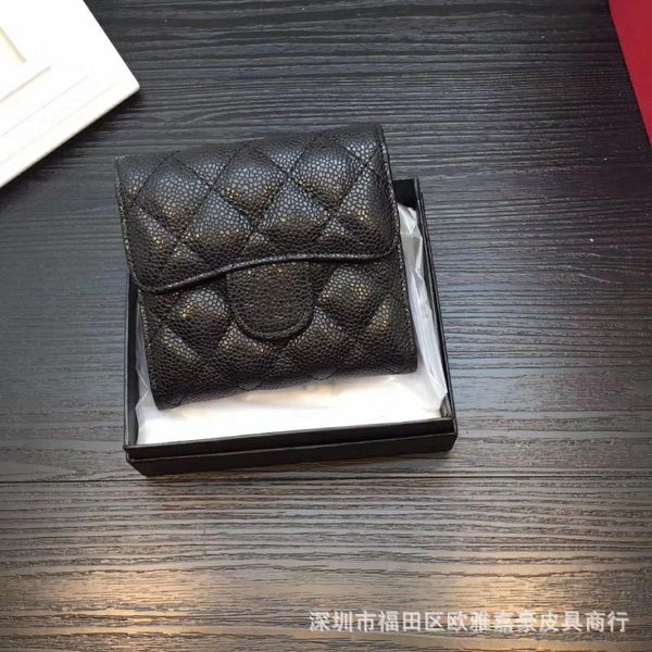 

wallets caviar leather wallet short sheepskin lingge zero, Red;black