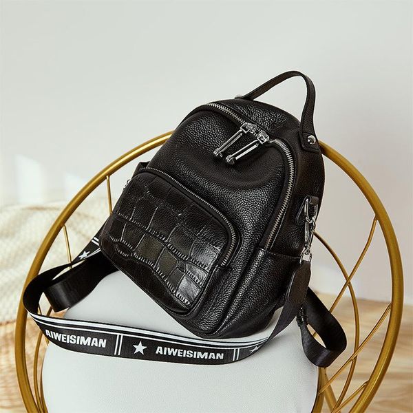 

backpack 2021 spring and summer cowhide high capacity women's