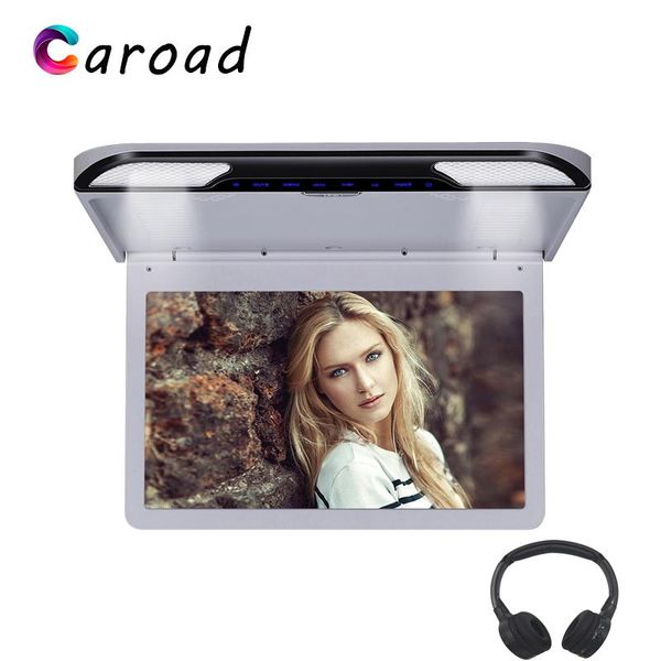 

car video mp5 player 13.3 inch ips digital screen roof monitor built-in two dome lights usb/sd/hdmi/ir/fm/speaker ceiling tv for