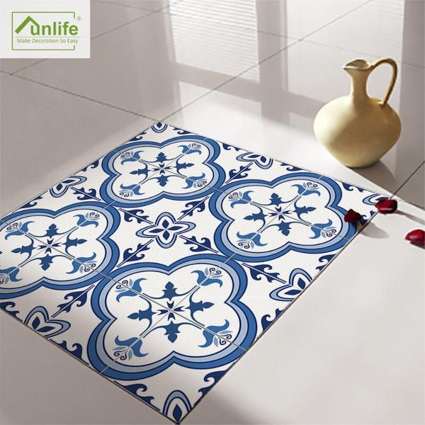 

funlife self adhesive floor tiles sticker waterproof bathroom non slip decal pvc,decorative kitchen wall stickers removble