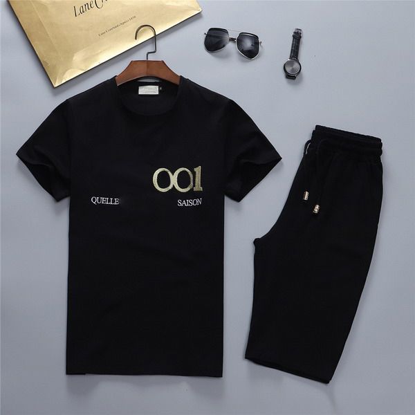 

summer casual mens tracksuit clothing men set fitness sports suit man 2021brand short set t-shirt sportswear two piece, Gray