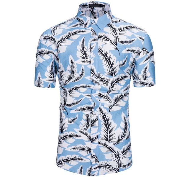 

men's shirt summer style fashion hawaiian short-sleeved shirts casual, White;black