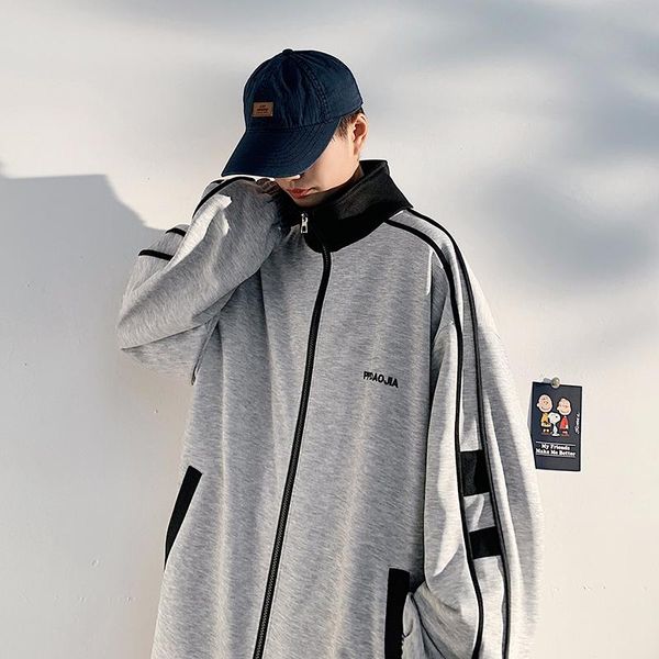 

men's jackets letter embroidery jacket for mens 2021 spring clothes japanese fashion trend harajuku streetwear teens plus size varsity, Black;brown