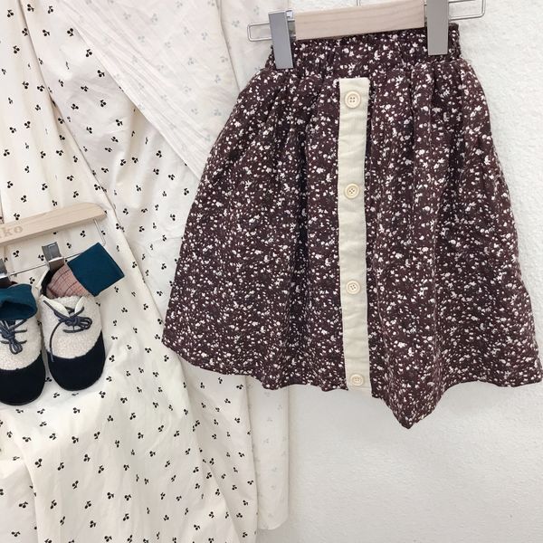 

korean style 2021 new winter baby girls floral thicken skirts children costumes toddlers kids warm a-line skirts, Blue
