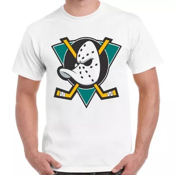 

mighty ducks nhl hockey team logo cool gift retro t shirt 2331, White;black