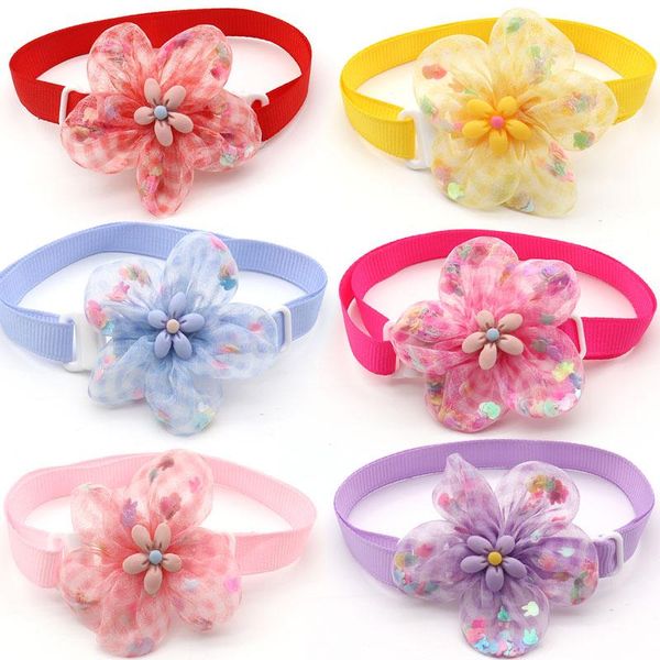 

dog apparel 30/50 pc pet accessories flower design puppy bowties necktie adjustable pets collar bow tie supplies
