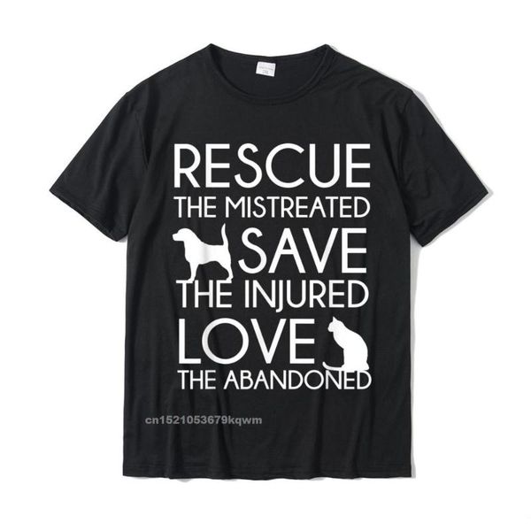 

men's t-shirts animal rescue t-shirt men plain unique shirt cotton t shirts funny short sleeve camisas printed tshirt for, White;black