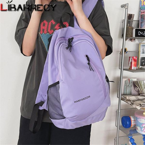 

backpack style 2021 letter designer women's double zipper design youth lapnylon women student school bag