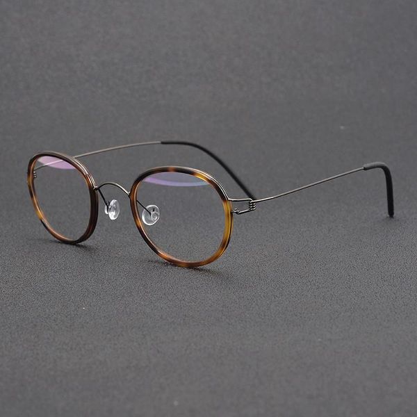 

fashion sunglasses frames vintage glasses frame men retro designer round titanium optical eyewear myopia reading women prescription clear ey, Black