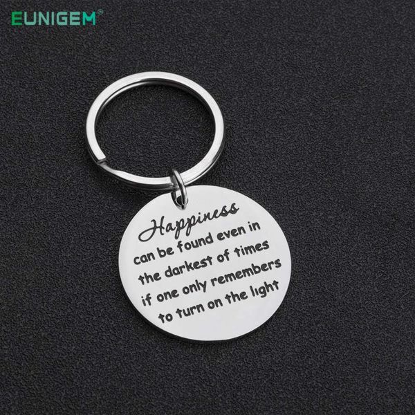

keychains happiness can be found keychian gift for him her boys girls birthday gifts graduation inspirational friend sister, Silver