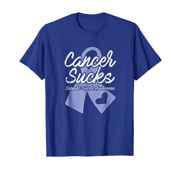 

esophageal cancer sucks periwinkle support ribbon tee tshirt, White;black