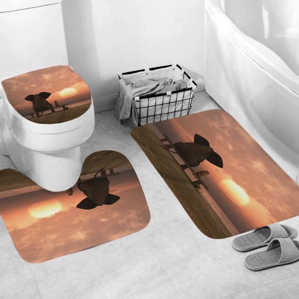 

bath mats 3pcs floor non-slip mat bathroom carpet toilet set for el