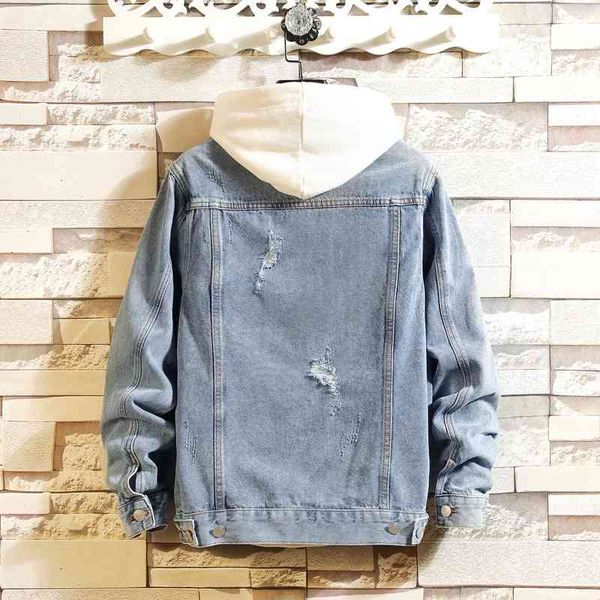 

cowboy jacket men's fashion brand fat man loose large korean street student handsome work trend, Black