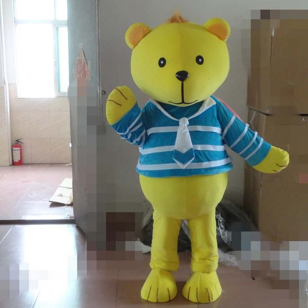Costume della mascotte dell'orso giallo di Halloween di alta qualità Personalizza il personaggio del tema del cartone animato Anime Costume da carnevale di Natale per adulti