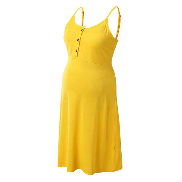 

maternity dresses summer casual women's pregnancy plus size suspender sleeveless button nursing dress clothes for pregnant women, White