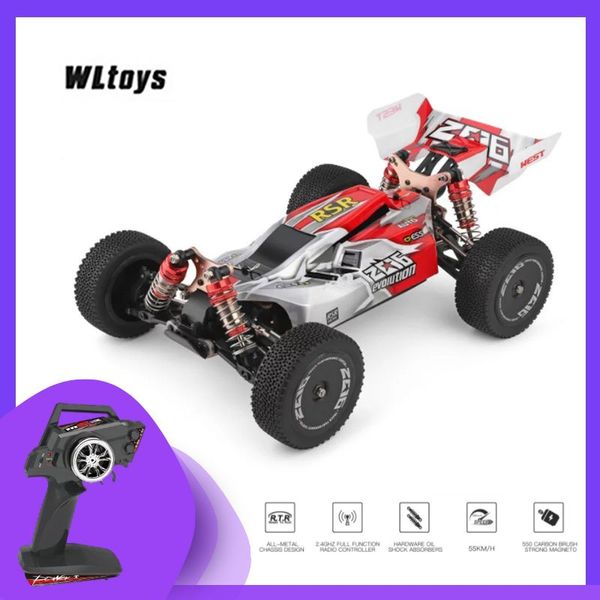 

144001 2.4g racing remote control car competition 60 km/h metal chassis 4wd electric rc formula car for christmas gift