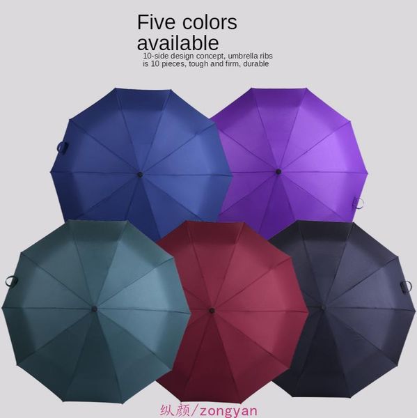 

umbrellas men's black coated sunshade windproof folding automatic umbrella ladies car luxury large outdoor