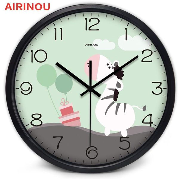 

wall clocks airinou cartoon zebra children living room study clock , glass