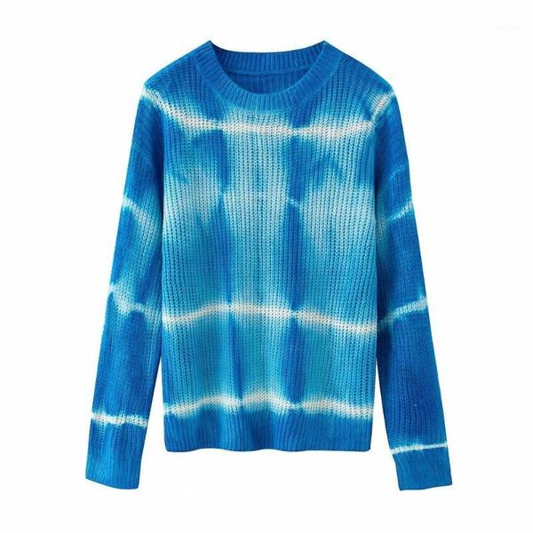 

women knitted tie-dye o-neck pull casual stylish sweater femme vetement ropa mujer women's sweaters, White;black