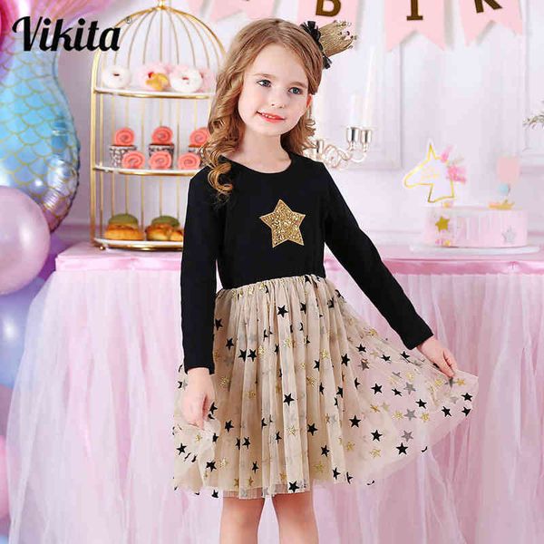 

vikita girls dress for birthday party wedding kids autumn dresses for girls children mesh princess tutu dress casual clothes g1215, Red;yellow