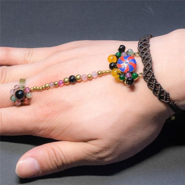 

charm bracelets 2021 retro handmade crystal beaded string chain for women fashion handcuffs style a bracelet jewelry, Golden;silver