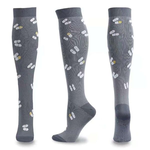 

men's socks 58 styles compression varicose veins nursing knee high fit anti fatigue hiking running, Black