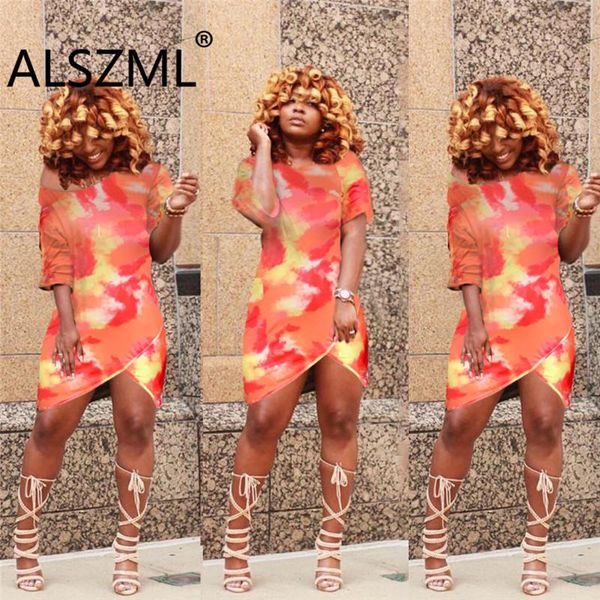 

women's t-shirt red tie-dye o neck shirt sleeve crop casual lady fashion women t shrt tight club party top, White