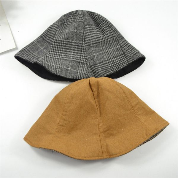 

double sided wear] net red same woolen basin hat for women in autumn and winter, Black;white